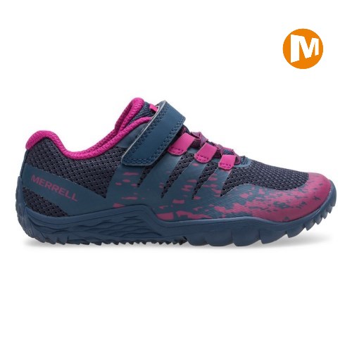 Merrell Trail Glove 5 A/C Sneaker Kinder Navy/Rosa [DE-VORLX]